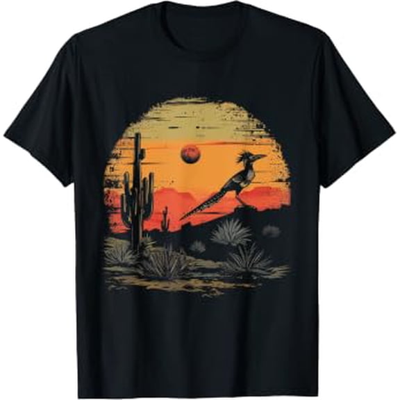Roadrunner Bird Desert Landscape Cactus Arizona Texas Nevada Tee