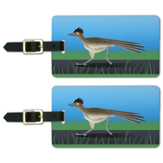 Roadrunner Runs Fast Luggage ID Tags Suitcase Carry-On Cards - Set of 2