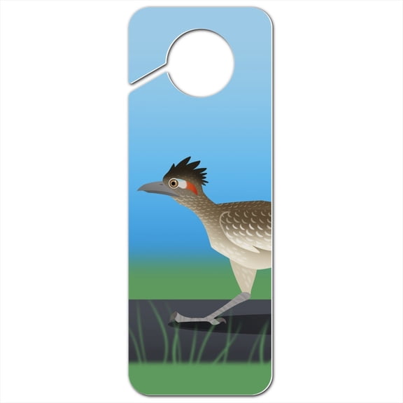 Roadrunner Runs Fast Plastic Door Knob Hanger Sign