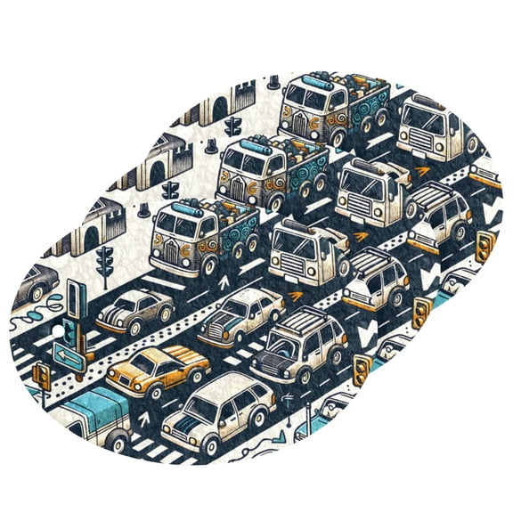 Roads Cars and Houses 3 Pack Dish Sponges Bulk Natural Sponges Compressed Sponges Non-Scratch for Kitchen Cleaning Dishes