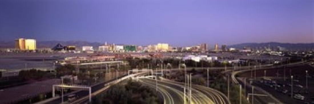 Roads in a city with an airport in the background McCarran International Airport Las Vegas Clark County Nevada USA Canvas Art - Panoramic Images (18 x 6)