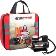 Roadside Emergency Car Kit with Portable Air Compressor & Jumper Cables, for Women, Men, Teens
