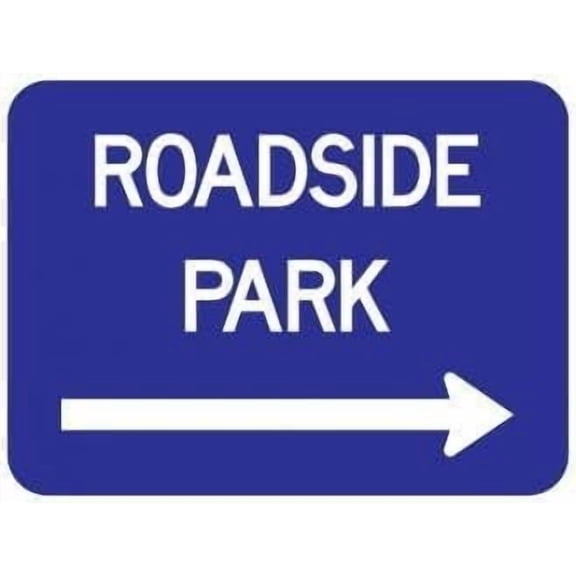 Roadside Park Sign Guide Signs Metal Sign Tin Sign 12x16 Inch - Caution Safety Warning Security Signs Indoor & Outdoor Signs for Home, Office, Work