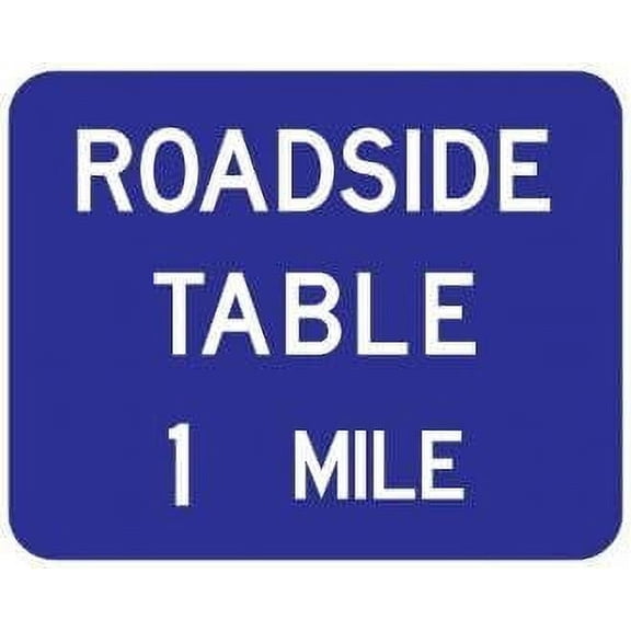 Roadside Table With Distance Sign Guide Signs Metal Sign Tin Sign 8x12 Inch - Caution Safety Warning Security Signs Indoor & Outdoor Signs for Home, Office, Work