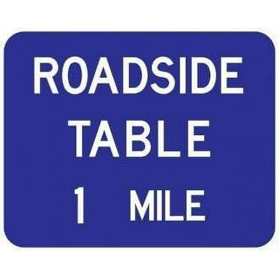 Roadside Table With Distance Sign Guide Signs Metal Sign Tin Sign 8x12 Inch - Caution Safety Warning Security Signs Indoor & Outdoor Signs for Home, Office, Work