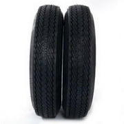 Roadstar 2 Pack 4.80-12 Trailer Tires with Rims,4PR Golf Cart Tires,5 Lug Wheel White Spoke