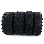 Roadstar 4 Pack 6PR 26x9-12 Front & 26x11-12 Rear ATV UTV Tires, Tubeless