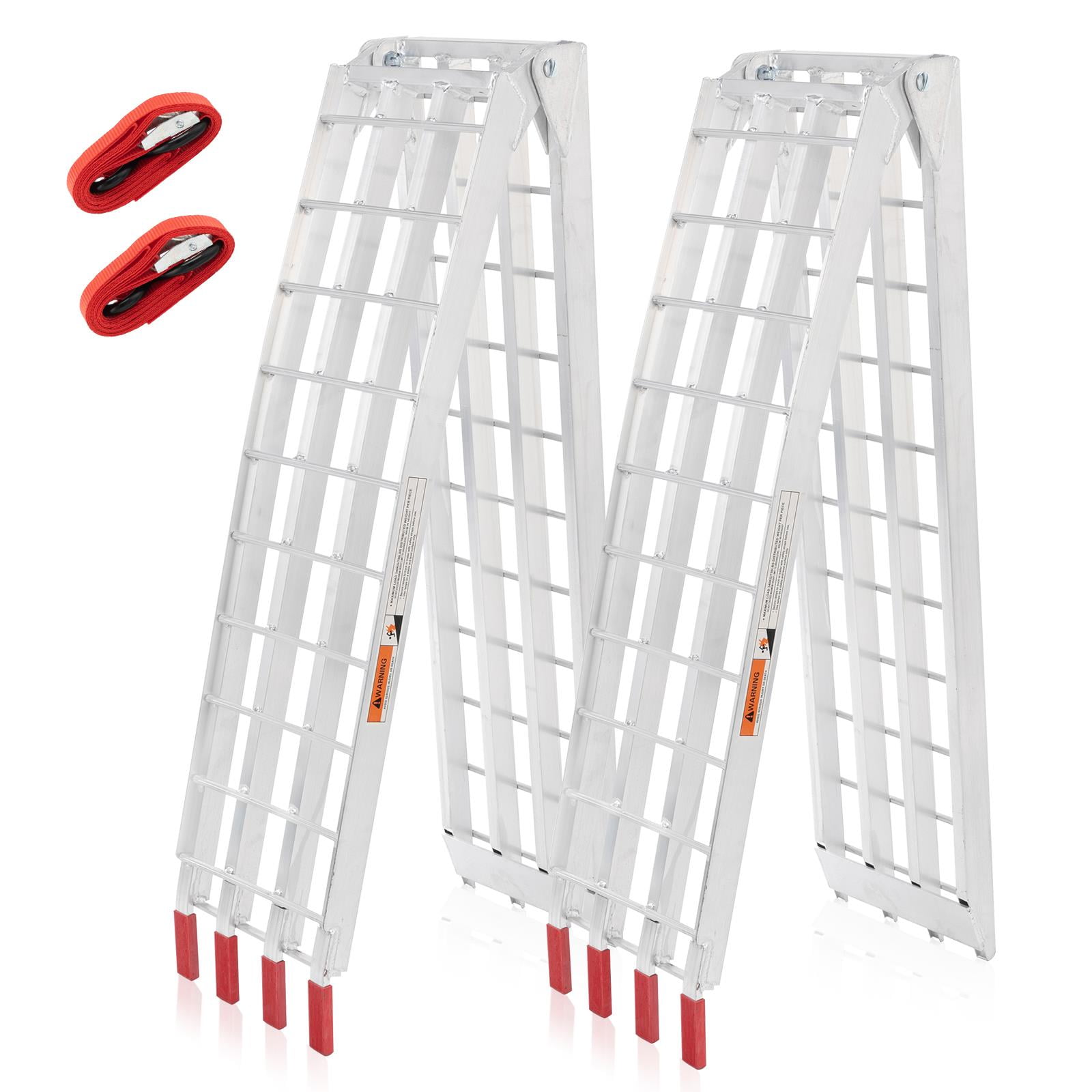 Pair Set 7.5' Ft Aluminum Arched Folding Loading Ramps Pickup Truck For Motorcycle Dirt Bike Quad ATV Lawnmower