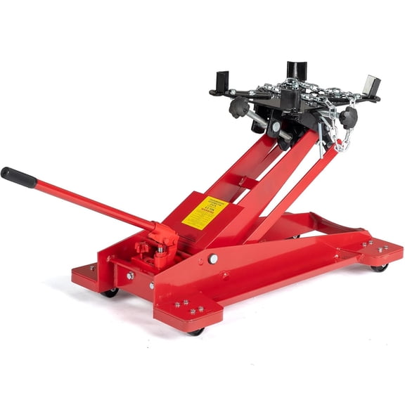 Roadstar Hydraulic Transmission Service/Floor Jack Lift 1/2 Ton (1,000 lb) Capacity, Low Profile Roll-Under Floor Trolley, Automotive Shop Tool Hoist Lift Lifting Jack, Red
