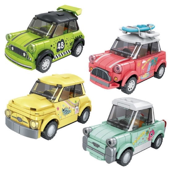 General Jims Toys & Bricks Mini City Cars Building Blocks Set, 4 Pack Diorama Model