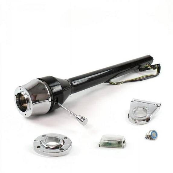 Roadster Column Black FLR Mount 3.5 in. Drop 6 Hole Blue Push Button