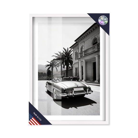 Roadster Shadowbox Print Fashion Art Prints by Notoriart, White Frame, 11 x 16