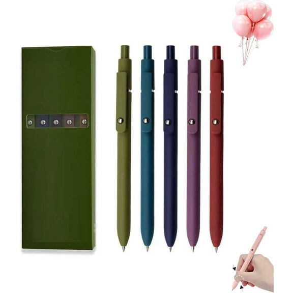 Roadtheside/Halreactody/Runaivete/Specialliy/Crucialass 5 PCS Gel Ink Pens, 0.7mm Medium Tip Black Ink Roller Ball Pens, Quick DryingPens for Smooth Writing (3#)