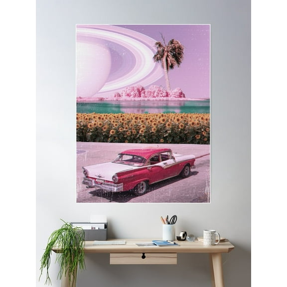 Roadtrip Stop Poster Wall Art, Modern Wall Decor For Living Room Bedroom, 12x18 UNFRAMED