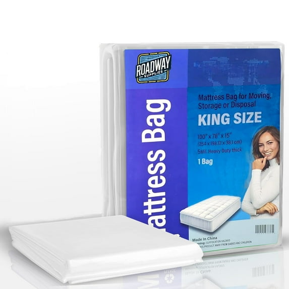 Roadway Supplies 5 Mil Premium King Size Mattress Bag - Stain Resistant - King Size
