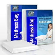 Roadway Supplies Queen Mattress Bag Cover for Moving, Storage - Heavy Duty, Thick Wrap, Reusable