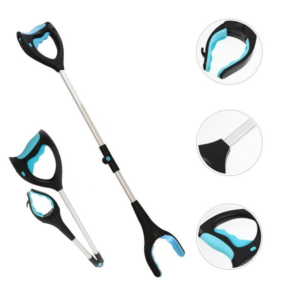 Roam Rider 32" Reacher Grabber Tool With LED Light, Lightweight Extra Long Handy Trash Claw Grabber, Mobility Aid Reaching Assist Tool for Trash Pick Up, Litter Picker, Arm Extension (Blue 1P)