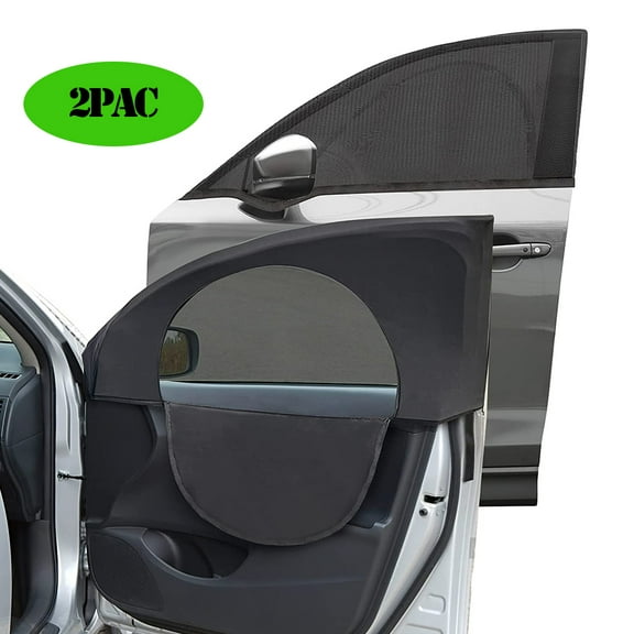 Roam Rider Car Window Shades,2 PCS Car Window Covers Zipper Breathable Side Sun Mesh UV Protection Window Sun Shade Universal Fit Most of Vehicle, Privacy Protect for Kids,Family,Pets (Front Window)