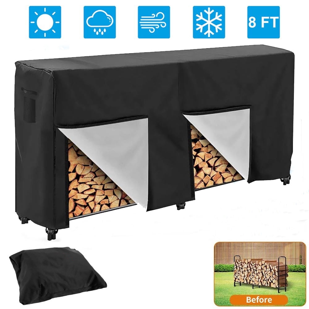 ASTRAEA Firewood Rack Cover 8ft Waterproof Outdoor Heavy Duty for ...