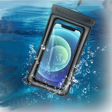 Roam Rider Floating Waterproof Bag 7.0''for Cell Phone,Small Dry Bag for Phone, Waterproof Sandproof Pouch for Beach,Mobile Bags for Kayak, Swimming, Boating, Travel, Men,Women(Black)