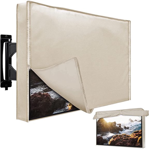ASTRAEA 55" Outdoor TV Cover, 600D Heavy Duty Weatherproof TV Screen Protector with Waterproof Zipper for Outside LED, LCD, OLED Flat Screen TVs