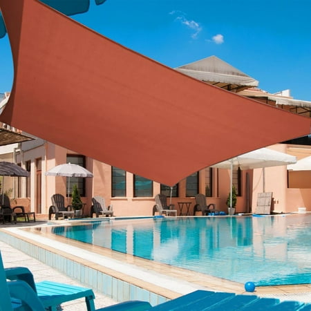 Roam Rider Sun Shade Sails Canopy, Lightweight UV Block Square Shade Sail for Patio Garden Carport Backyard Outdoor Facility and Activities (16''x16'' Rust Red)