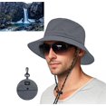 thumbnail image 1 of Roam Rider Wide Brim Sun Hat, UPF 50+ Protection Waterproof Quick Dry Boonie Hats, Foldable Safari Hats for Men and Women,Explorer Jungle Bush Bucket Hat for Outdoor Hiking Fishing(Gray), 1 of 9