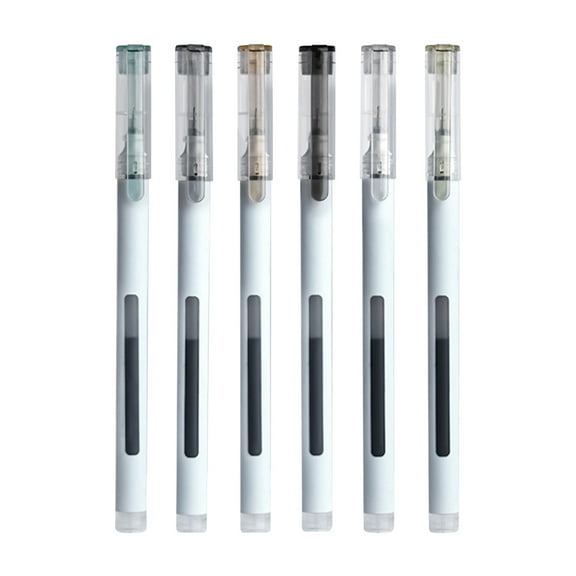 RoamHome 0.5mm Large Capacity Non-Refillable Gel Pens 6-Pack (30ml Ink) - High-Performance Smooth Writing Gel Pens for Students, Class Notes, Office & College Essentials.