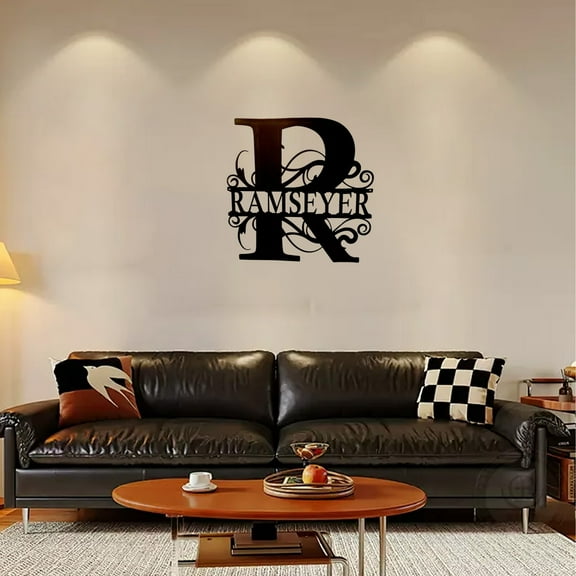 RoamHome 21 Letter Metal Iron Wall Art Decor, Personalized Surname Sign for Indoor Outdoor, Wedding Anniversary Birthday Gift, Easy Mounting