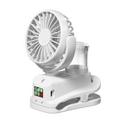 RoamHome 360° Rotating Clip on Fan with Mist Spray - USB-C Rechargeable 4-Speed Mini Fan, 1200mAh Battery Portable Desk Fan for Home/Office/Outdoor - Quiet Cooling Fan.