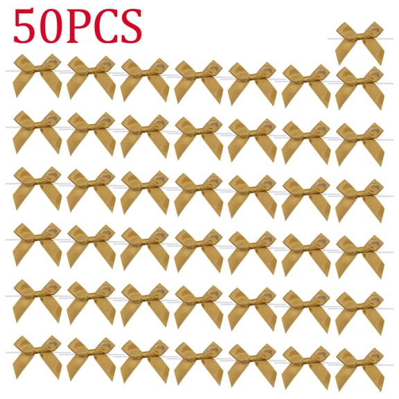 RoamHome 50-Piece Christmas MagicWand Ornaments with Pre-Tied Satin Ribbon Bows for Tree Decorations, Gift Wrapping and Holiday Crafts