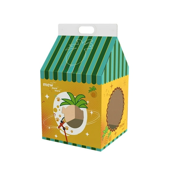 RoamHome Cat Scratching Board & House Combo – Cat House with Interactive Window, Multi-Purpose Pet Bed for Scratching, Resting & Playing, Durable & Easy-Clean Design,Portable (16x14x2in)