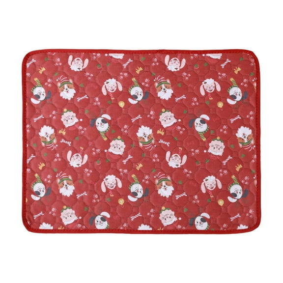 RoamHome Christmas Pet Pee Pad - 39"x28" Extra Large Absorbent Dog & Cat Training Mat - Non-Slip Washable Puppy Pad with Festive Red Design (Holiday Theme, Quick-Dry, Reusable)