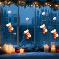 RoamHome Christmas Suction Cup Window Light, Battery Powered LED String Lights for Indoor Holiday Decor, Festive Home Office Party Decoration