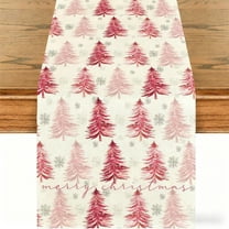 RoamHome Christmas Table Runner 13x72 Inches, Trees Snowflakes Winter Holiday Dining Table Decor for Indoor Outdoor Home Kitchen Party
