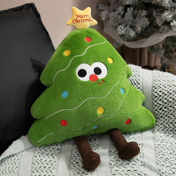 RoamHome Christmas Tree Plush Pillow 50cm Soft Cushion Holiday Decorations Home Decor Festive Gift for All Ages