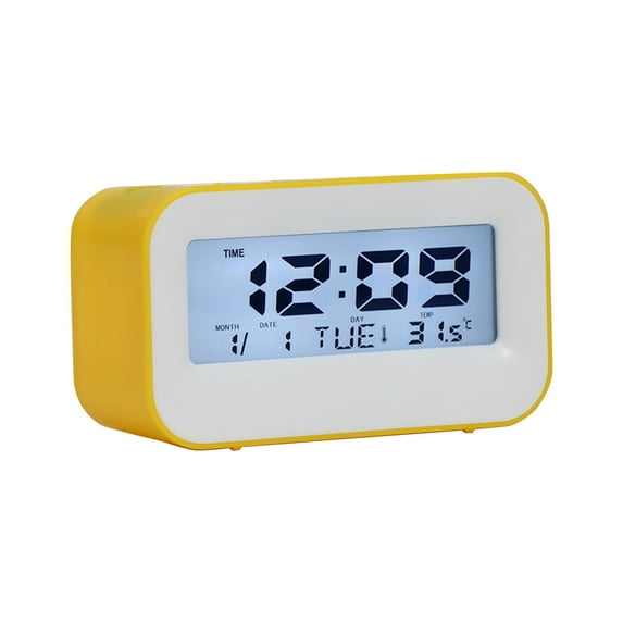RoamHome Digital Alarm Clock with White Backlight - 4.3" Study Essential Wake-Up Clock, Perpetual Calendar & Snooze Function - Battery Operated Bedside Clock for Youth (6 Colors)