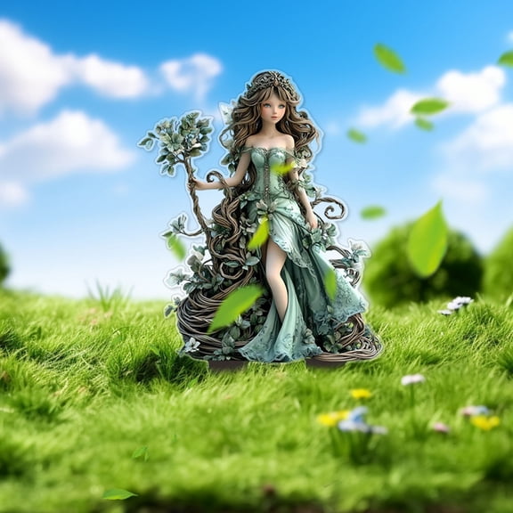 RoamHome Female Celestial Garden Stake 2D Flat Outdoor Yard Art Courtyard Pile Scene Decoration Prop Easy Installation Weather-Resistant