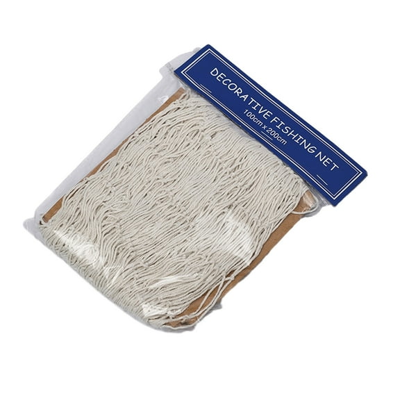 RoamHome Fishing Net Decoration - Handwoven Cotton Nautical Net for Wall, Party & Photo Backdrop - Machine Washable, Coastal Decor for Living Room, Bedroom, Beach Weddings (White/Blue/Beige)