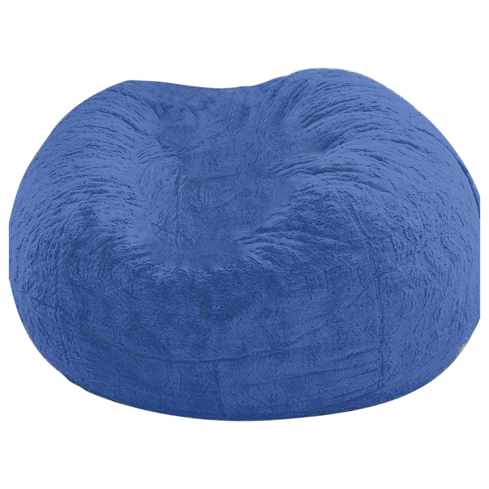 RoamHome Giant Fur Bean Bag Chair Cover for Kids Adults, (No Filler) Living Room Furniture Big Round Soft Fluffy Faux Fur Beanbag Lazy Sofa Bed Cover (Black,59x29.5in)