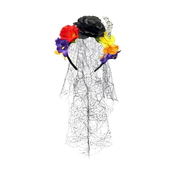 RoamHome Halloween Headbands for Women - Skull Ghost Floral Hair Accessories, Holiday Decoration, Comfortable Non-Slip Party Costume Headband