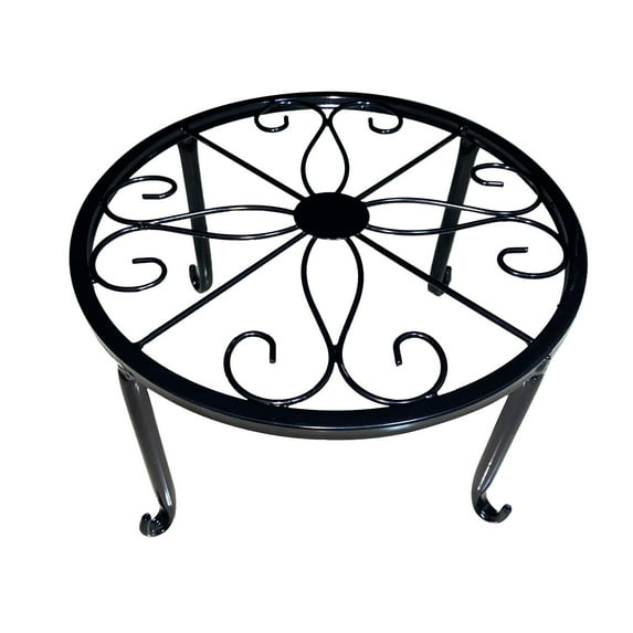 RoamHome Heavy Duty Metal Flower Pot Stand for Indoor & Outdoor Use, 300lb Capacity Round Garden Plant Stand, Rustproof Iron Base with 4 Support Feet, Fits 12.4inch Pots