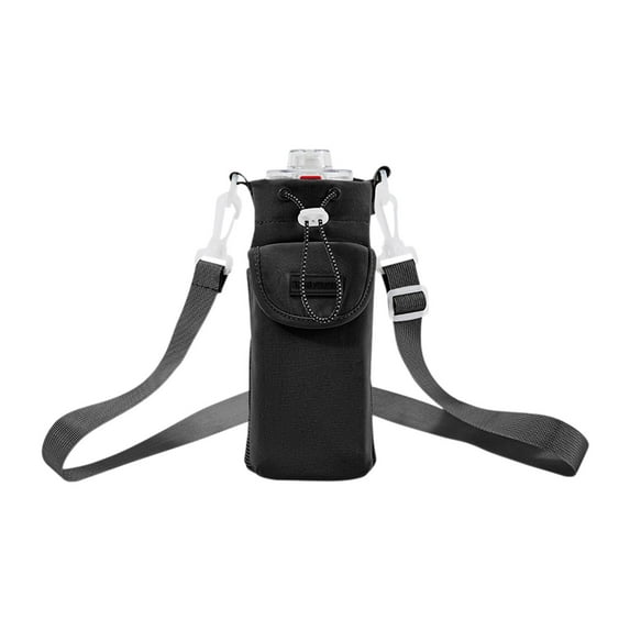 RoamHome Insulated Crossbody Water Bottle Bag with Adjustable Shoulder Strap & Phone Pocket - Thermal Cup Cover Carrier for Hiking, Camping & Outdoor Activities (8x3in, 4 Colors)