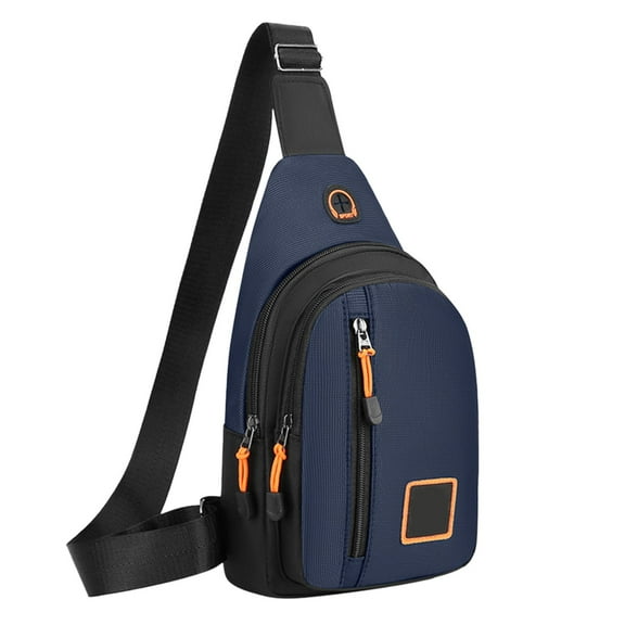 RoamHome Men's Waterproof Chest Bag - Large Capacity Crossbody Sling Bag with Headphone Port & Adjustable Strap - Shoulder Pack for Travel, Gym, Work (Dark Gray/Dark Blue/Army Green)