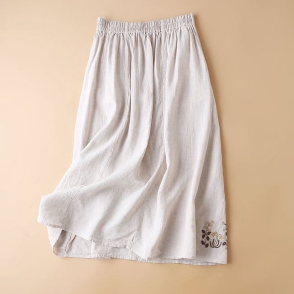 RoamHome Midi Skirts for Women High-Waisted Loose Fit Jean Skirts for Women Denim