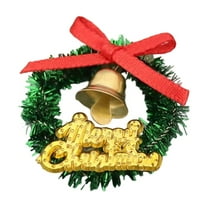 RoamHome Miniature Christmas Wreath with Bells & Red Bow, Realistic Faux Holiday Decor for Dollhouse, Diorama, Festive Scene Model Craft
