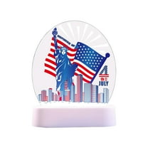 RoamHome Patriotic LED Night Light - USA Flag Desk Lamp for Independence Day, 4th of July Decor with Warm White Lights, Battery Powered Tabletop Decor for Home, Office & Parties (6.4in)