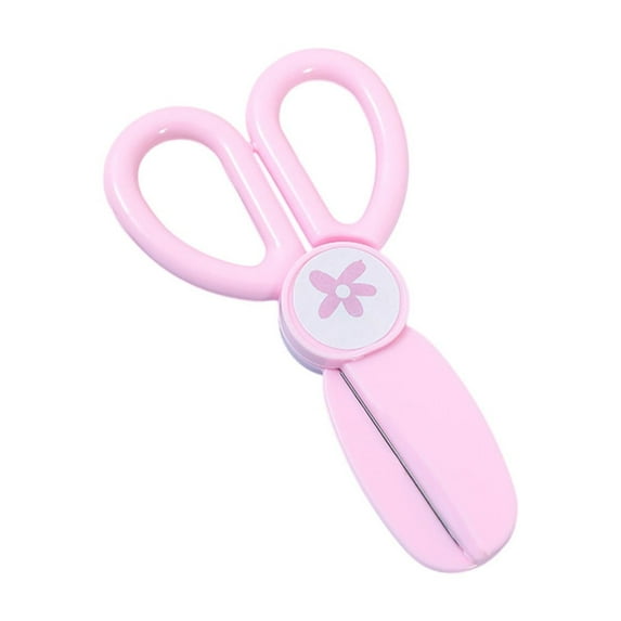 RoamHome Safety Scissors with Round Tip - Colorful Plastic Handmade Scissors, Non-Hurt , Effort-Saving Paper Cutting Tool (Pink, Green, Blue) - 1 Pc