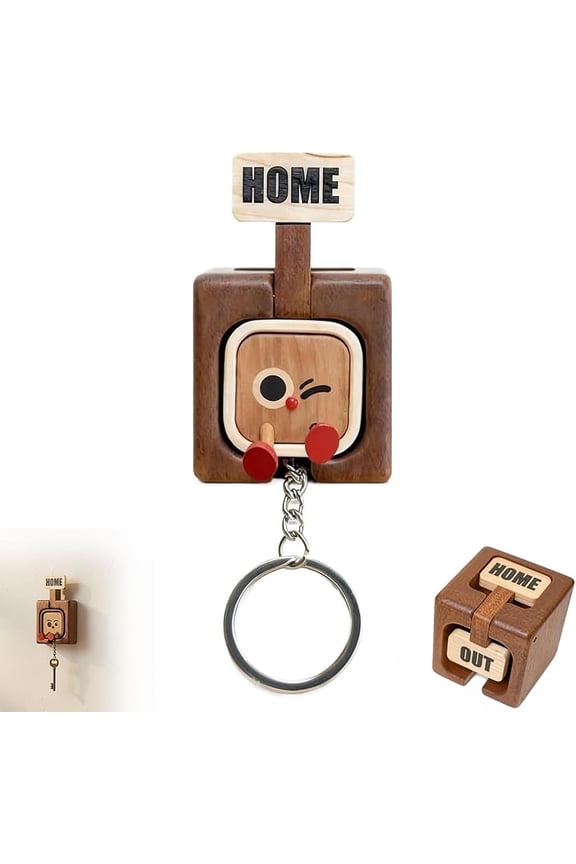 Solid Wood Key Holder Wall Mount with Hooks, Wooden Key Organizer for Keys & Accessories, Housewarming Gift for Home Entryway Decor