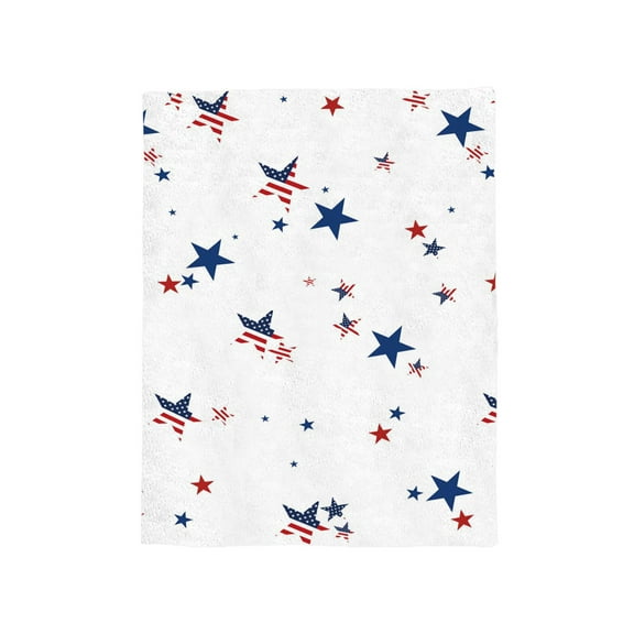 RoamHome USA Flag Blanket Patriotic Throw - 27.6x39.4in Lightweight Flannel-Like Polyester, Super Soft All-Season Blanket for Couch, Bed, Camping - Perfect 4th of July Gift(Red White Blue)